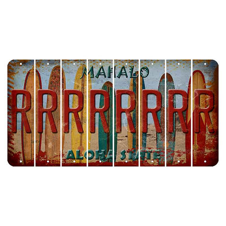 Hawaii Surfboards Cut License Plate Strips (Set of 8) R