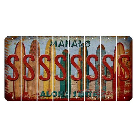Hawaii Surfboards Cut License Plate Strips (Set of 8) S