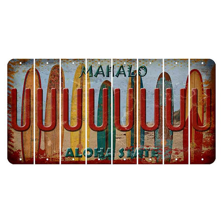Hawaii Surfboards Cut License Plate Strips (Set of 8) U