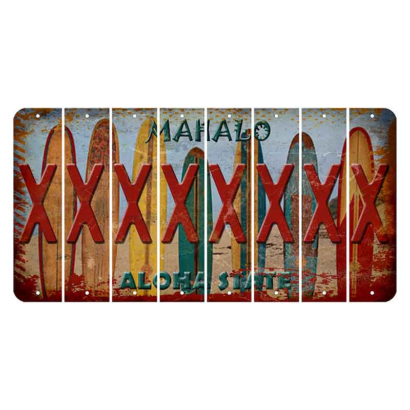 Hawaii Surfboards Cut License Plate Strips (Set of 8) X