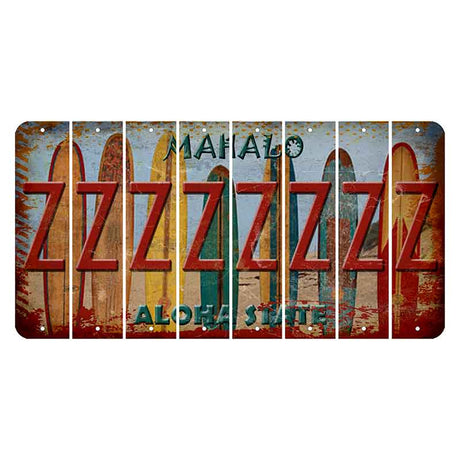 Hawaii Surfboards Cut License Plate Strips (Set of 8) Z
