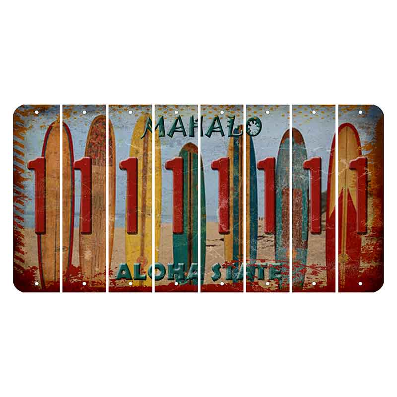 Hawaii Surfboards Cut License Plate Strips (Set of 8) 1