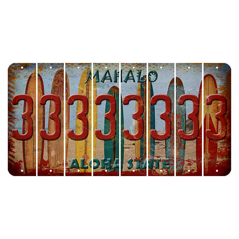 Hawaii Surfboards Cut License Plate Strips (Set of 8) 3