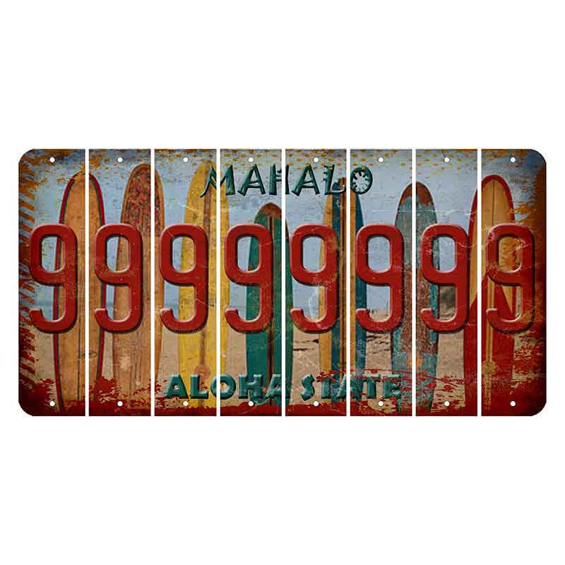 Hawaii Surfboards Cut License Plate Strips (Set of 8) 9
