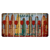 Hawaii Surfboards Cut License Plate Strips (Set of 8) Wine Glass