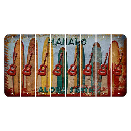 Hawaii Surfboards Cut License Plate Strips (Set of 8) Guitar