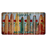 Hawaii Surfboards Cut License Plate Strips (Set of 8) Red Rose