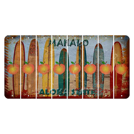 Hawaii Surfboards Cut License Plate Strips (Set of 8) Peach