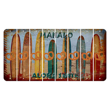 Hawaii Surfboards Cut License Plate Strips (Set of 8) Pretzel