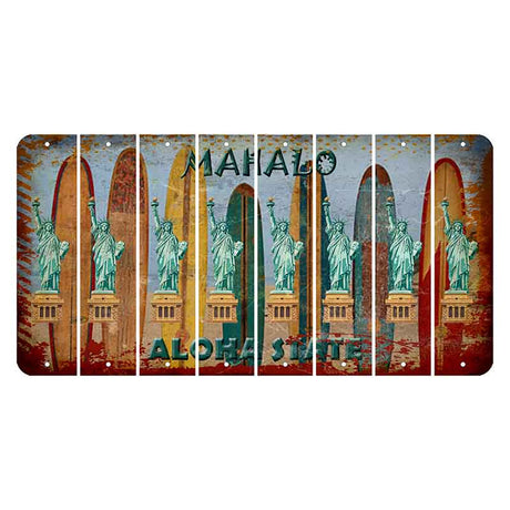 Hawaii Surfboards Cut License Plate Strips (Set of 8) Statue of Liberty