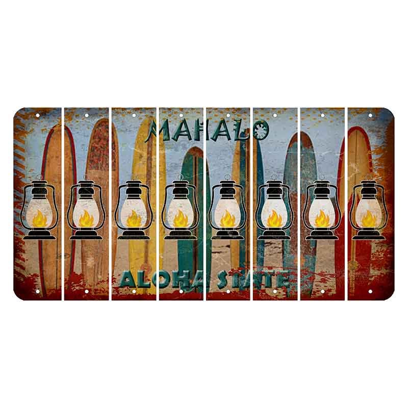 Hawaii Surfboards Cut License Plate Strips (Set of 8) Lantern
