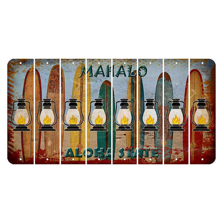 Hawaii Surfboards Cut License Plate Strips (Set of 8) Lantern