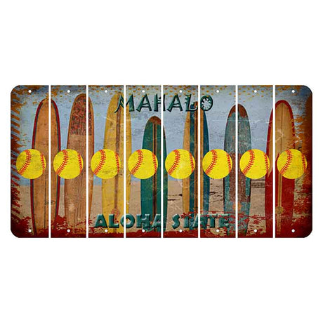 Hawaii Surfboards Cut License Plate Strips (Set of 8) Softball