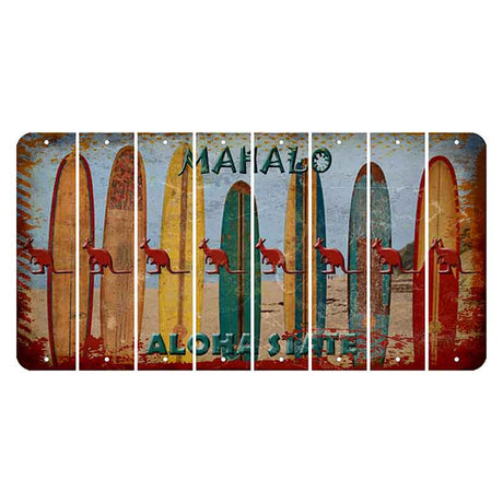 Hawaii Surfboards Cut License Plate Strips (Set of 8) Kangaroo