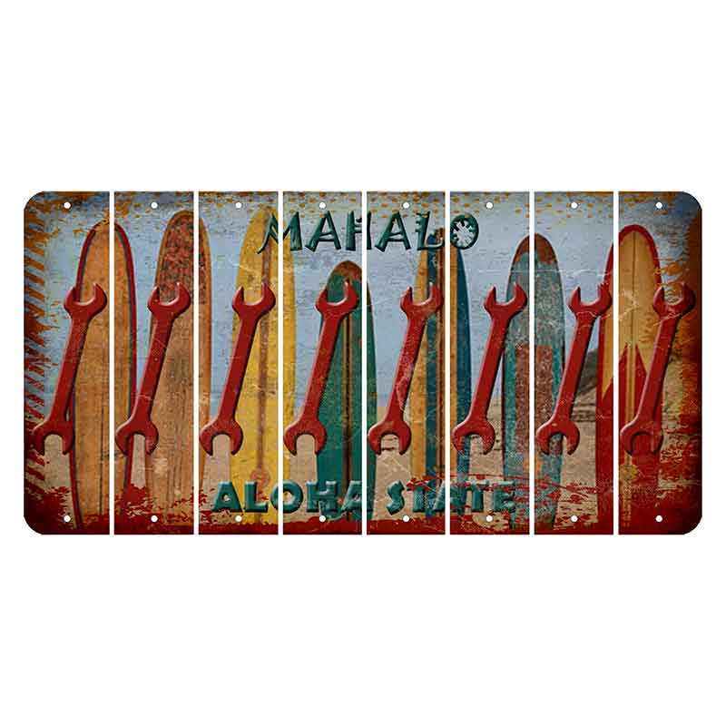 Hawaii Surfboards Cut License Plate Strips (Set of 8) Wrench