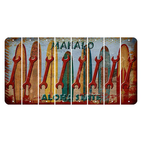 Hawaii Surfboards Cut License Plate Strips (Set of 8) Wrench