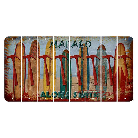 Hawaii Surfboards Cut License Plate Strips (Set of 8) Hammer