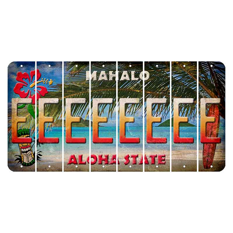 Hawaii Beach Scene Cut License Plate Strips (Set of 8) E