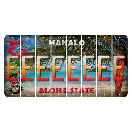 Hawaii Beach Scene Cut License Plate Strips (Set of 8) E