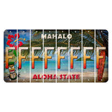 Hawaii Beach Scene Cut License Plate Strips (Set of 8) F