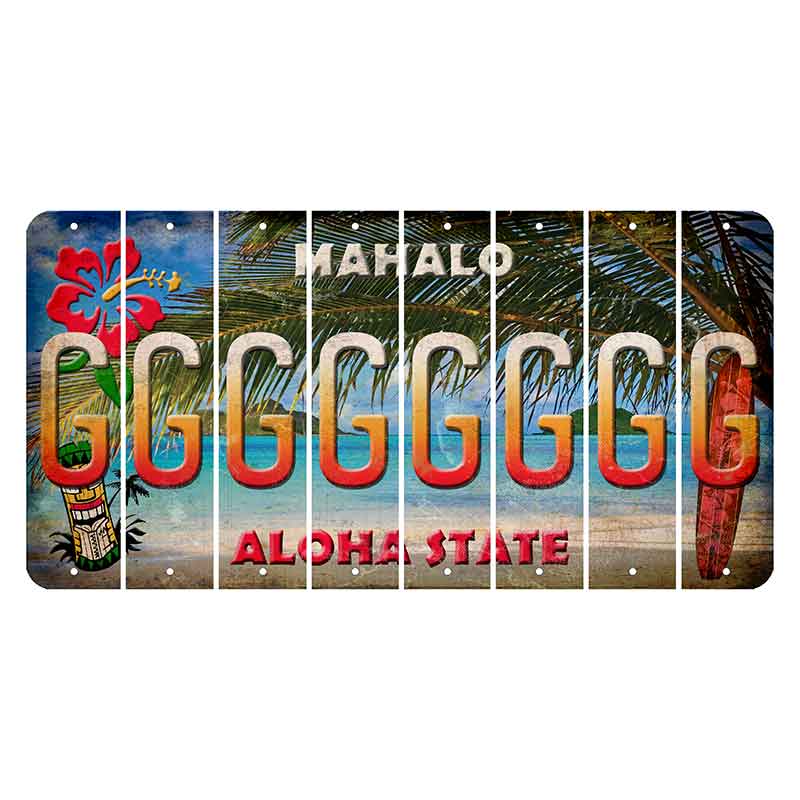 Hawaii Beach Scene Cut License Plate Strips (Set of 8) G