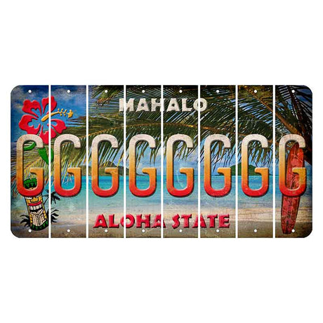 Hawaii Beach Scene Cut License Plate Strips (Set of 8) G