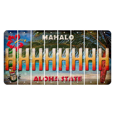 Hawaii Beach Scene Cut License Plate Strips (Set of 8) H