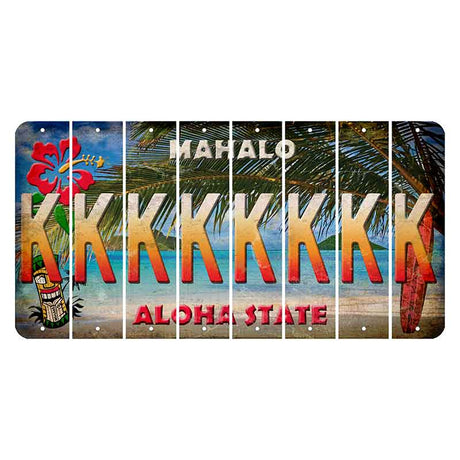Hawaii Beach Scene Cut License Plate Strips (Set of 8) K