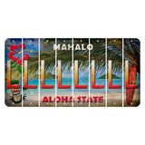 Hawaii Beach Scene Cut License Plate Strips (Set of 8) L