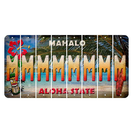 Hawaii Beach Scene Cut License Plate Strips (Set of 8) M