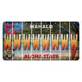 Hawaii Beach Scene Cut License Plate Strips (Set of 8) W
