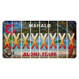 Hawaii Beach Scene Cut License Plate Strips (Set of 8) X
