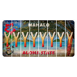 Hawaii Beach Scene Cut License Plate Strips (Set of 8) Y