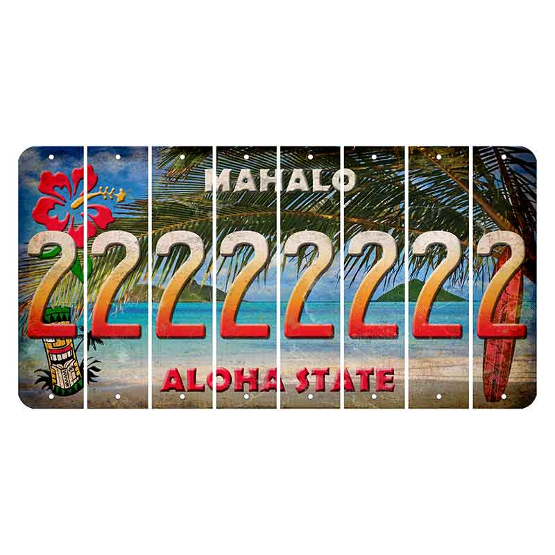Hawaii Beach Scene Cut License Plate Strips (Set of 8) 2