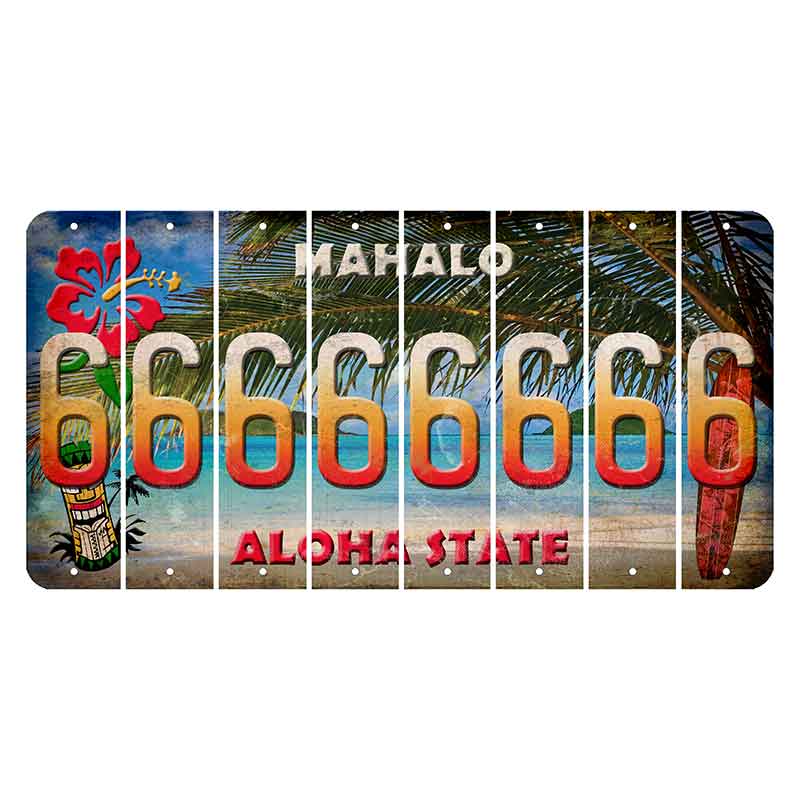 Hawaii Beach Scene Cut License Plate Strips (Set of 8) 6