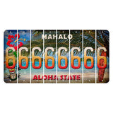 Hawaii Beach Scene Cut License Plate Strips (Set of 8) 6