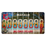 Hawaii Beach Scene Cut License Plate Strips (Set of 8) 8