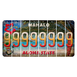 Hawaii Beach Scene Cut License Plate Strips (Set of 8) 9
