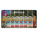 Hawaii Beach Scene Cut License Plate Strips (Set of 8) At Sign