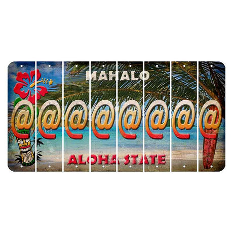Hawaii Beach Scene Cut License Plate Strips (Set of 8) At Sign