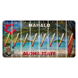 Hawaii Beach Scene Cut License Plate Strips (Set of 8) Forward Slash