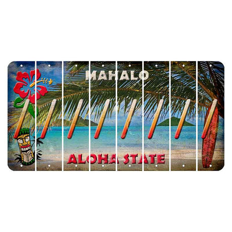 Hawaii Beach Scene Cut License Plate Strips (Set of 8) Forward Slash