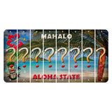 Hawaii Beach Scene Cut License Plate Strips (Set of 8) Question Mark
