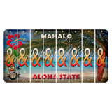 Hawaii Beach Scene Cut License Plate Strips (Set of 8) And Sign