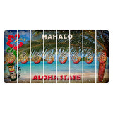 Hawaii Beach Scene Cut License Plate Strips (Set of 8) Grenade