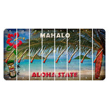 Hawaii Beach Scene Cut License Plate Strips (Set of 8) Shotgun