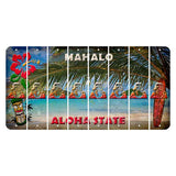 Hawaii Beach Scene Cut License Plate Strips (Set of 8) Santa Claus