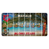 Hawaii Beach Scene Cut License Plate Strips (Set of 8) Ladybug