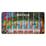 Hawaii Beach Scene Cut License Plate Strips (Set of 8) Male Golfer