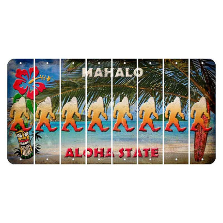 Hawaii Beach Scene Cut License Plate Strips (Set of 8) Bigfoot